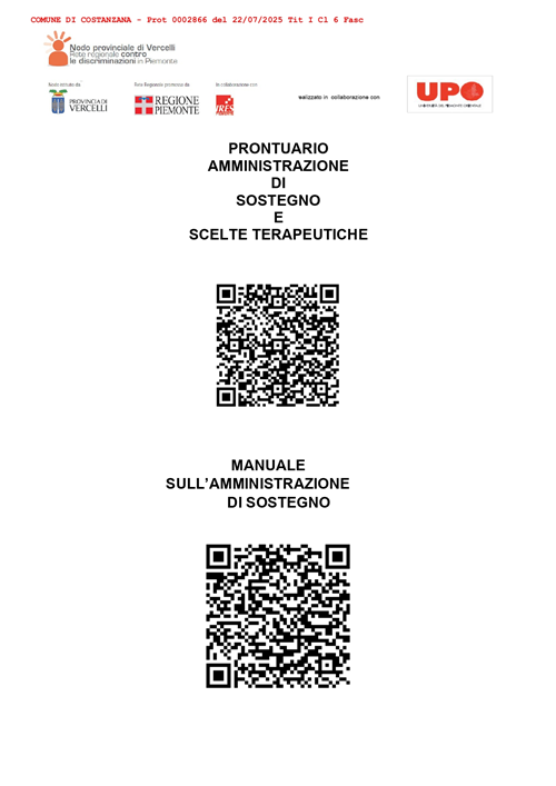 Manuale sull'Amministrazione di Sostegno e il Prontuario Amministrazione di Sostegno